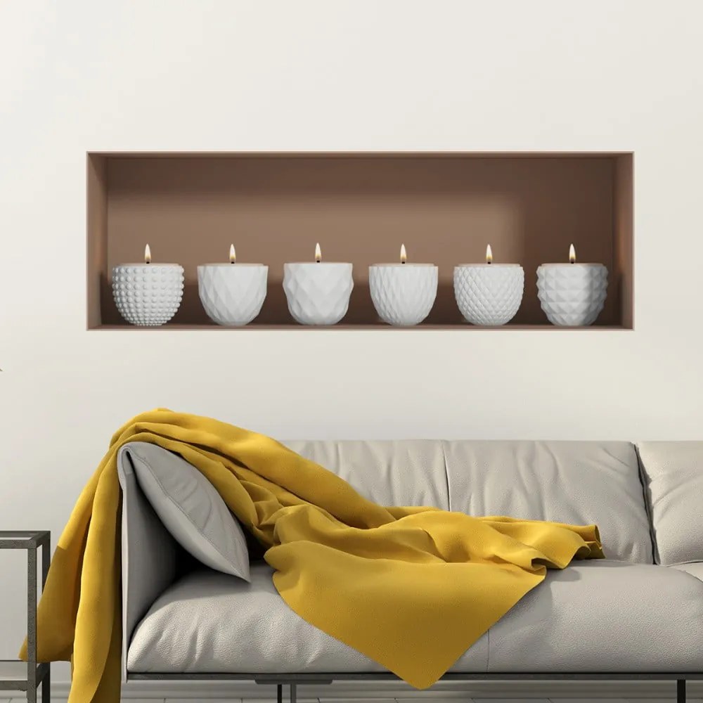 Adesivo murale 3D Candele - Ambiance