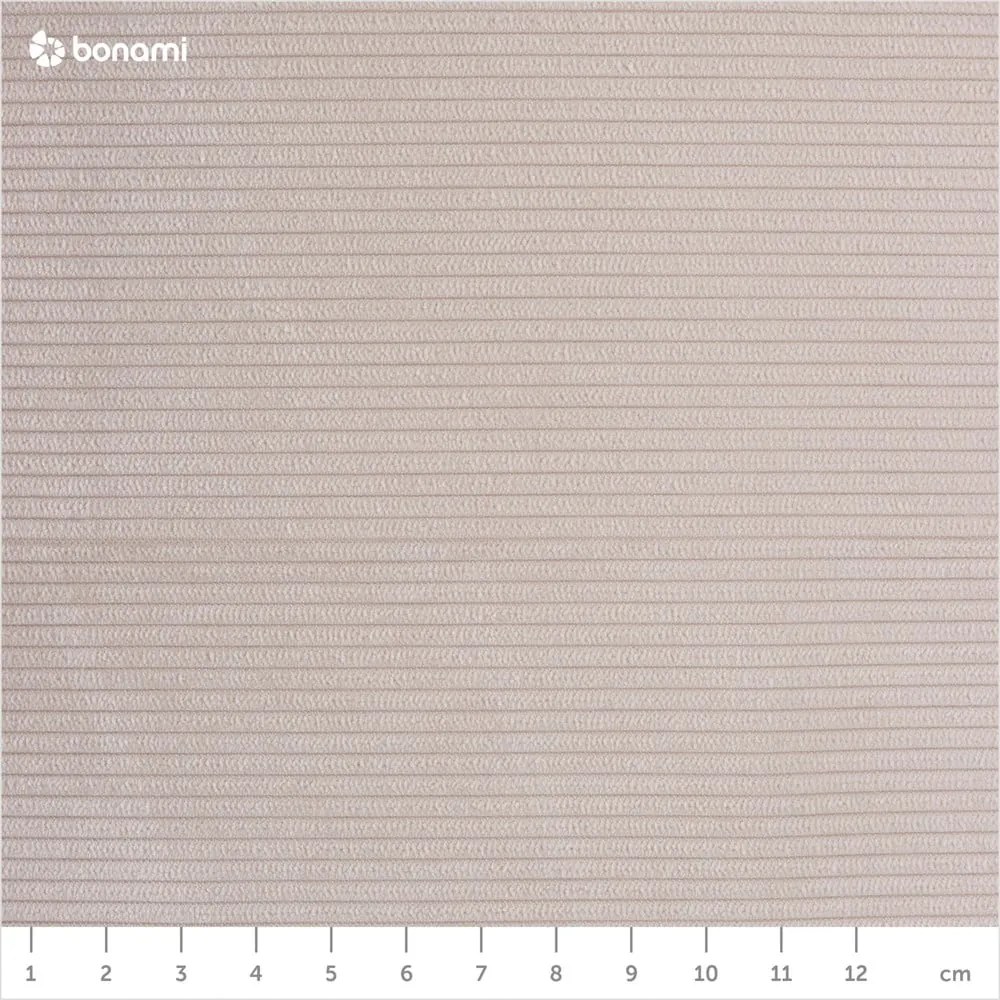 Divano letto in velluto a coste beige, angolo destro Moghan - Micadoni Home