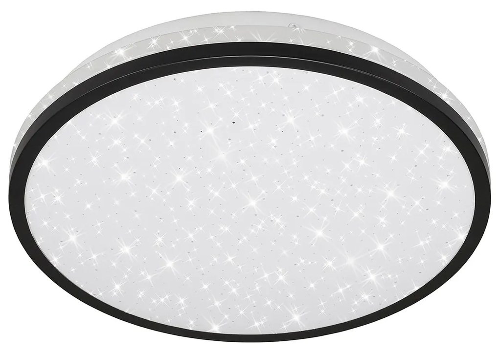 Plafoniera Moderna Acorus Black Spalsh Plastica Nero Led Integrato 12W 4000K