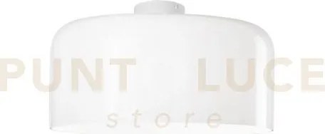 Plafoniera gibus bianca 1 luce attacco e27 40x40x23cm in vetro soff...