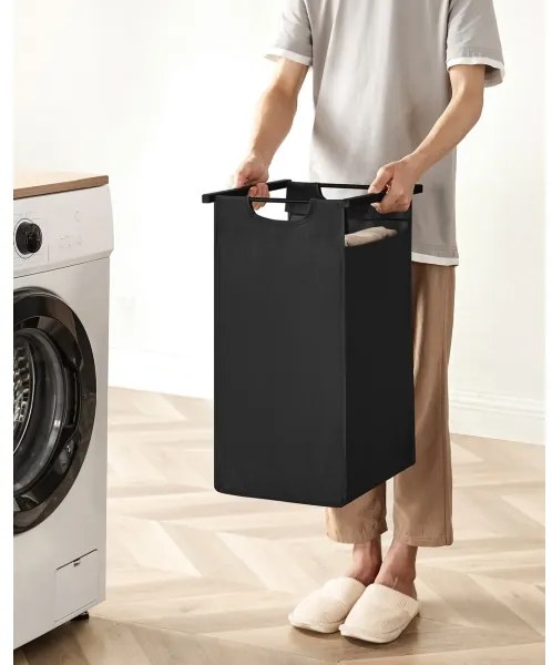 Cesto porta biancheria REX marrone/nero