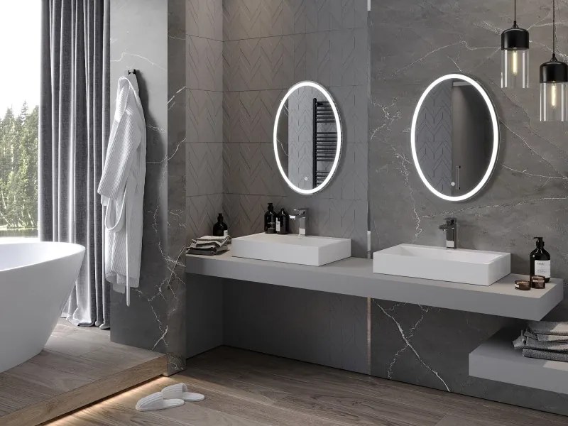 Mexen Elz specchio da bagno retroilluminato 50 x 70 cm, LED 6000K, antiappannamento - 9802-050-070-611-00