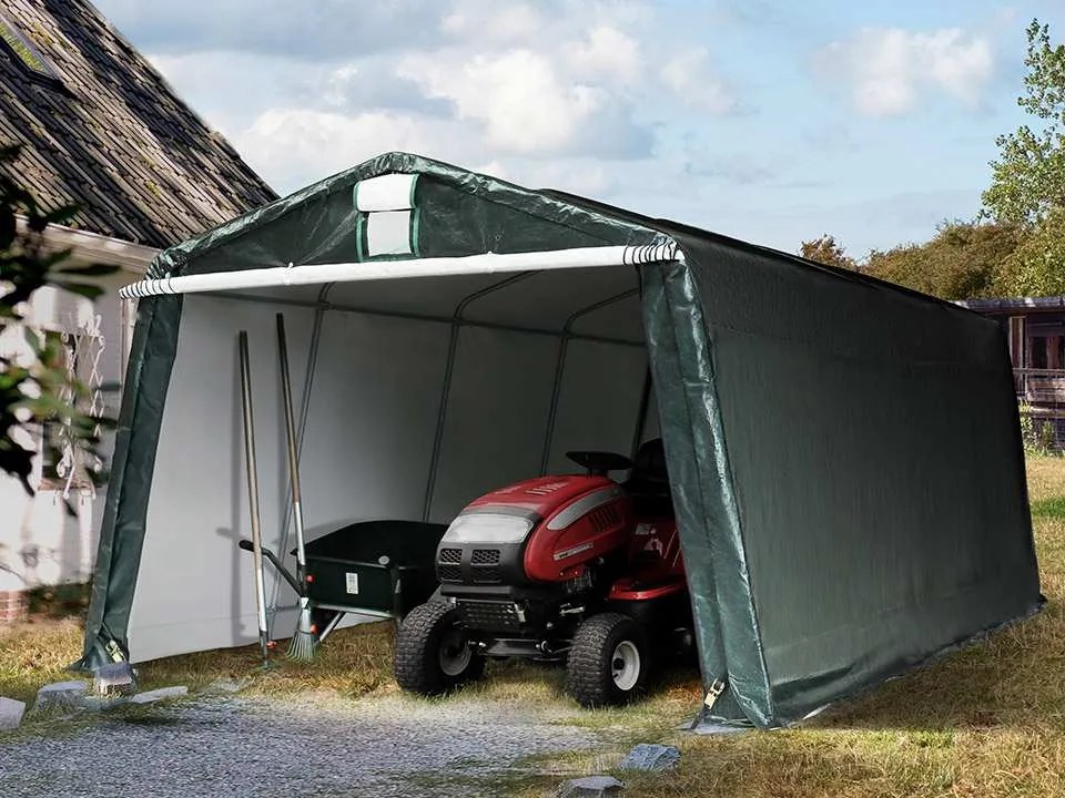 TOOLPORT 3,3x6,2m tenda garage, PE 450, verde scuro - (7820)