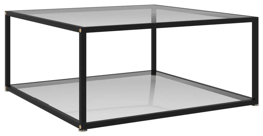 Tavolino Da Salotto Trasparente 80x80x35 Cm İn Vetro Temperato /
