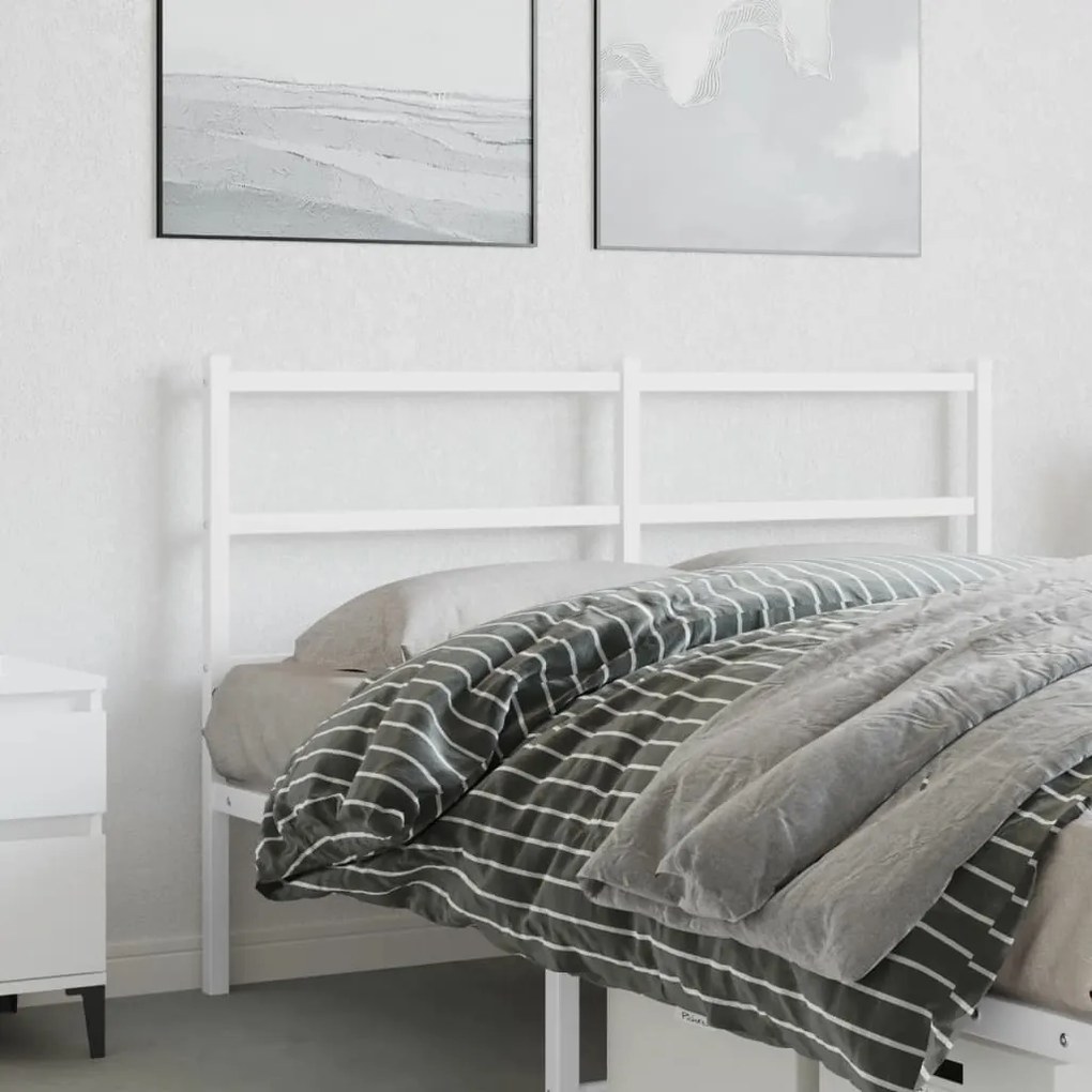 Testiera İn Metallo Bianco 140 Cm /
