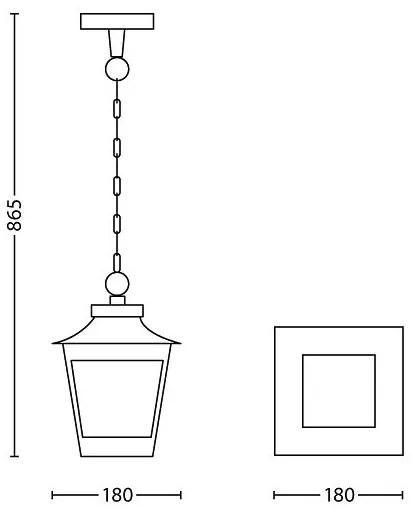 Philips 15406/86/PN - Lampadario da esterno HEDGE 1xE27/60W/230V IP44