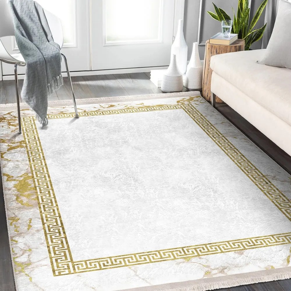 Tappeto bianco-oro 80x200 cm - Mila Home