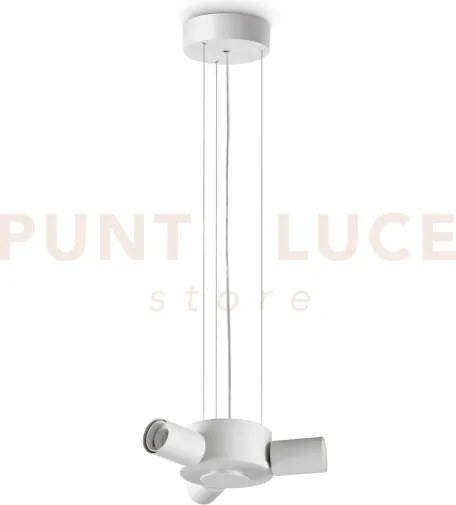 Sospensione per set up 3 luce attacco e27 bianco