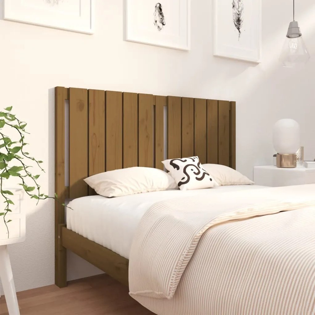 Testiera Per Letto Ambra 125,5x4x100 Cm Legno Massello Di Pino /