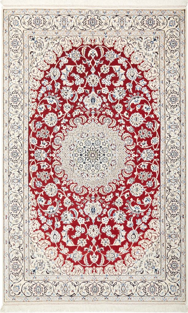 Nain Tappeto persiano 210 x 140 Rosso (Iran) Annodato A Mano