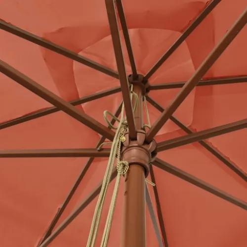 Ombrellone da Giardino Palo in Legno Terracotta 300x300x273 cm
