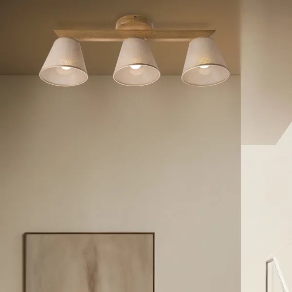 Brilagi - LED Lampadario a plafone ANTHONY 3xE14/40W/230V quercia/beige