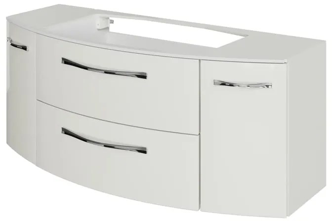 Mobile da bagno sospeso sotto lavabo L 119 x H 49.2 x P 46.2 cm bianco lucido, 2 cassetti 2 ante PELIPAL Cassca