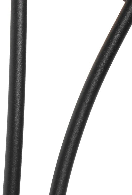 Applique moderna nera 2 luci con vetro fumé - Athens