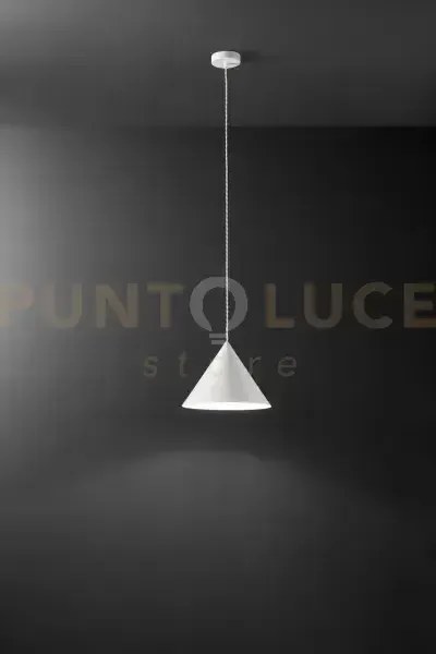 Sospensione in metallo bianco opaco iconic 1 luce attacco e27 d.30cm