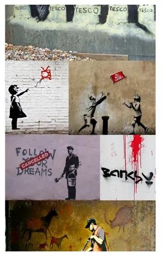 Fotomurale Banksy collage