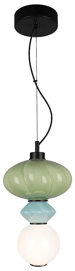Lampadario LED a sospensione con filo ASCOLI LED/8W/230V diametro 20 cm verde/blu