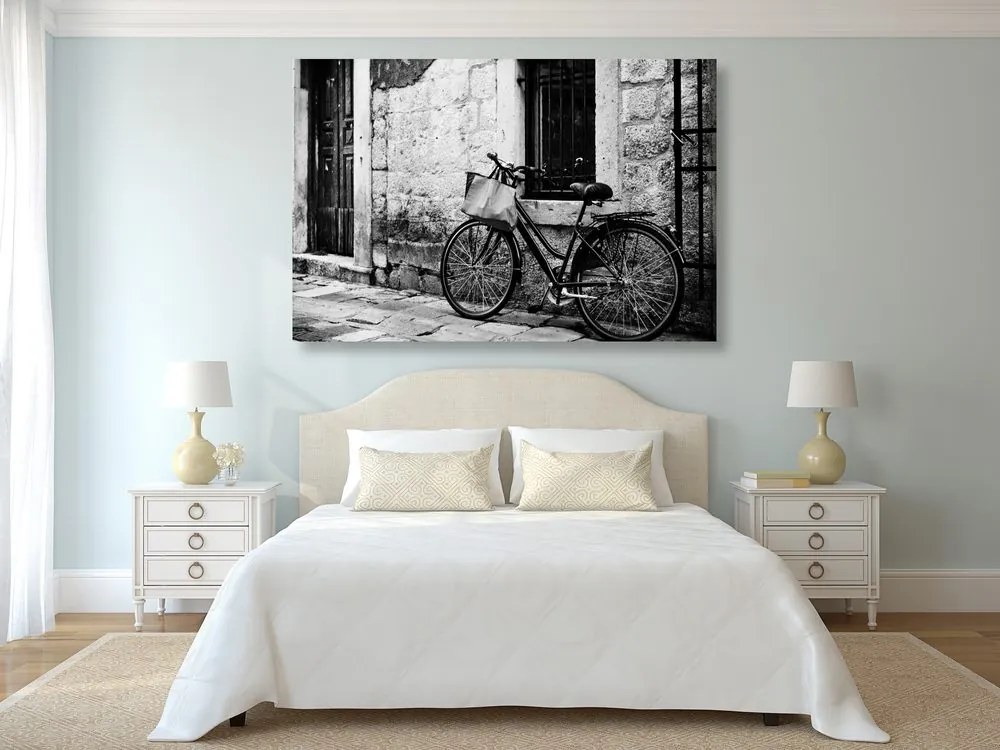 Quadro su tela – Bicicletta retrò in bianco e nero