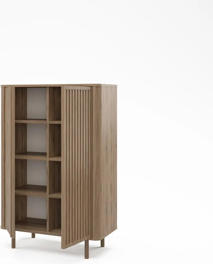 Armadietto di colore naturale con effetto rovere 86x130x40 cm Salma – Marckeric