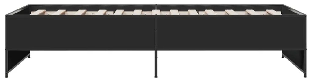 Giroletto nero 90x190 cm in legno multistrato e metallo