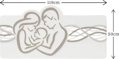 Capezzale quadro 59x119 cm legno laminato Sacra Famiglia Tortora