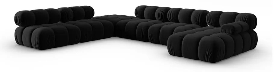 Divano in velluto nero 379 cm Bellis - Micadoni Home