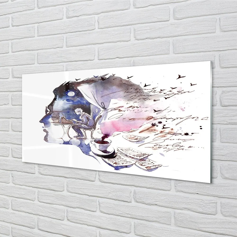 Quadro vetro Immagine volto uomo 100x50 cm