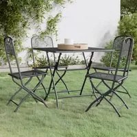 Set da Pranzo per Giardino 5pz Rete Metallica Espansa Antracite cod mxl 39456