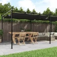 Pergola con Tetto Retrattile Antracite 589x292x230 cm 360122