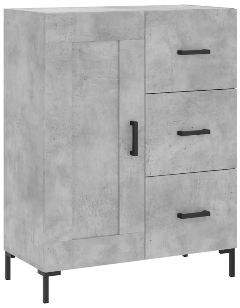 Credenza Grigio Cemento 69,5x34x180 cm in Legno Multistrato