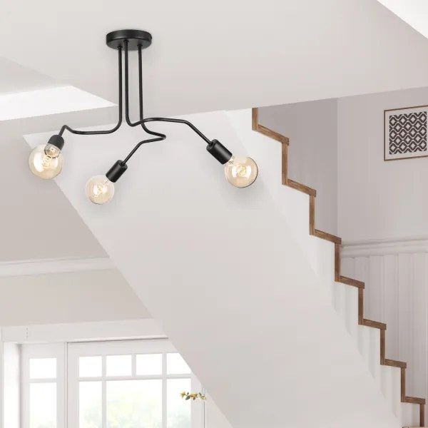 Lampadario a plafone MATYLDA 3xE27/60W/230V nero