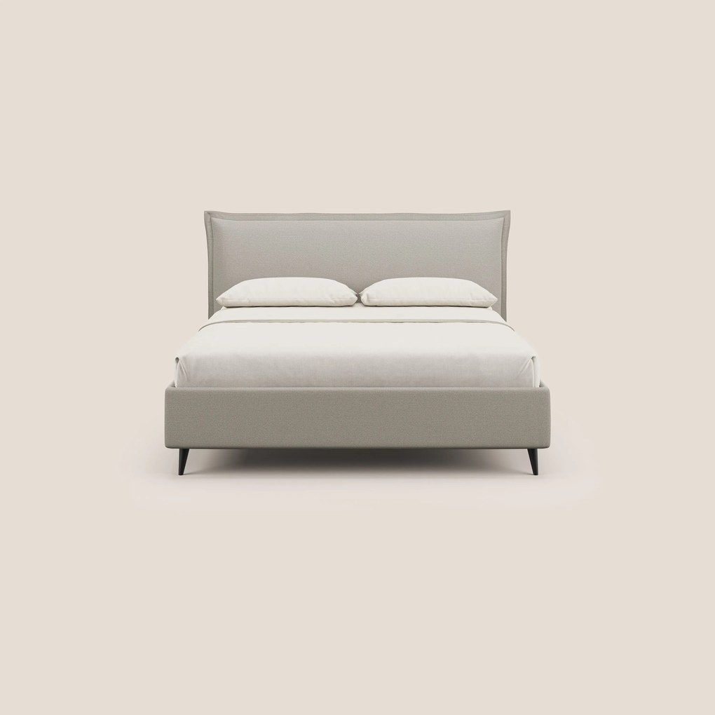 Hans letto contenitore imbottito minimal in tessuto simil cotone impermeabile T19