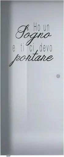 Anta per porta scorrevole esterno muro Sogno in vetro nero serigrafato, L 88 x H 215 cm spessore 8 mm, apertura sinistra