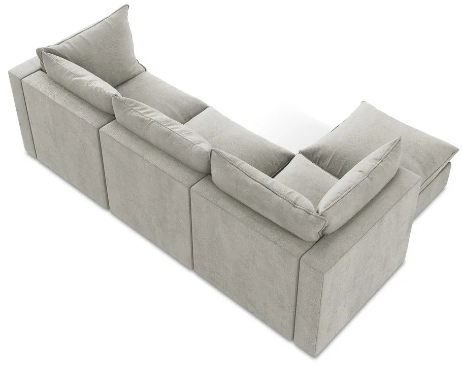 Divano angolare grigio chiaro (con penisola a sinistra/con chaise lounge) Manao – Makamii