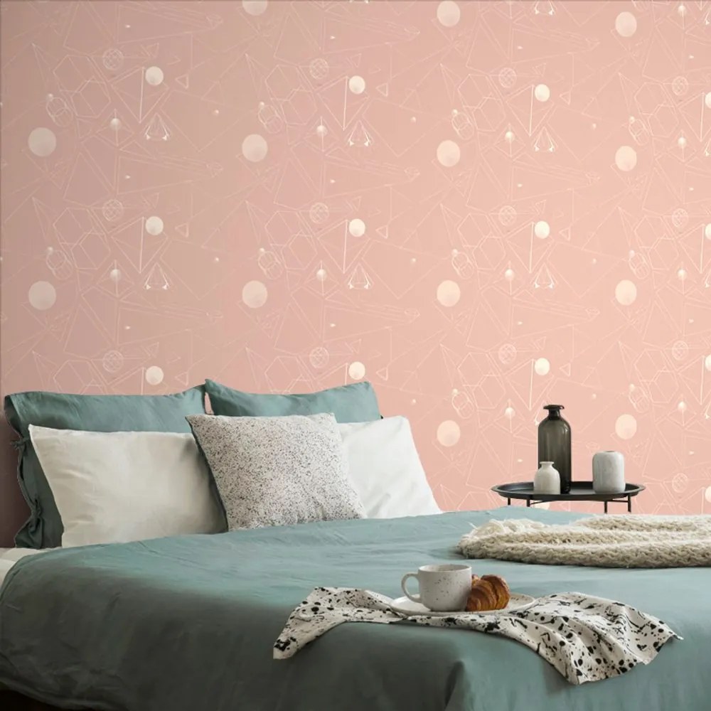 Carta da parati autoadesiva – Motivi geometrici rosa