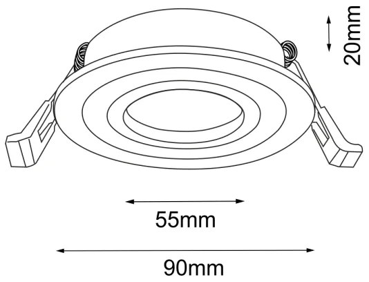 Brosline 3024 - Faretto da incasso TOCHI 1xGU10/10W/230V nero