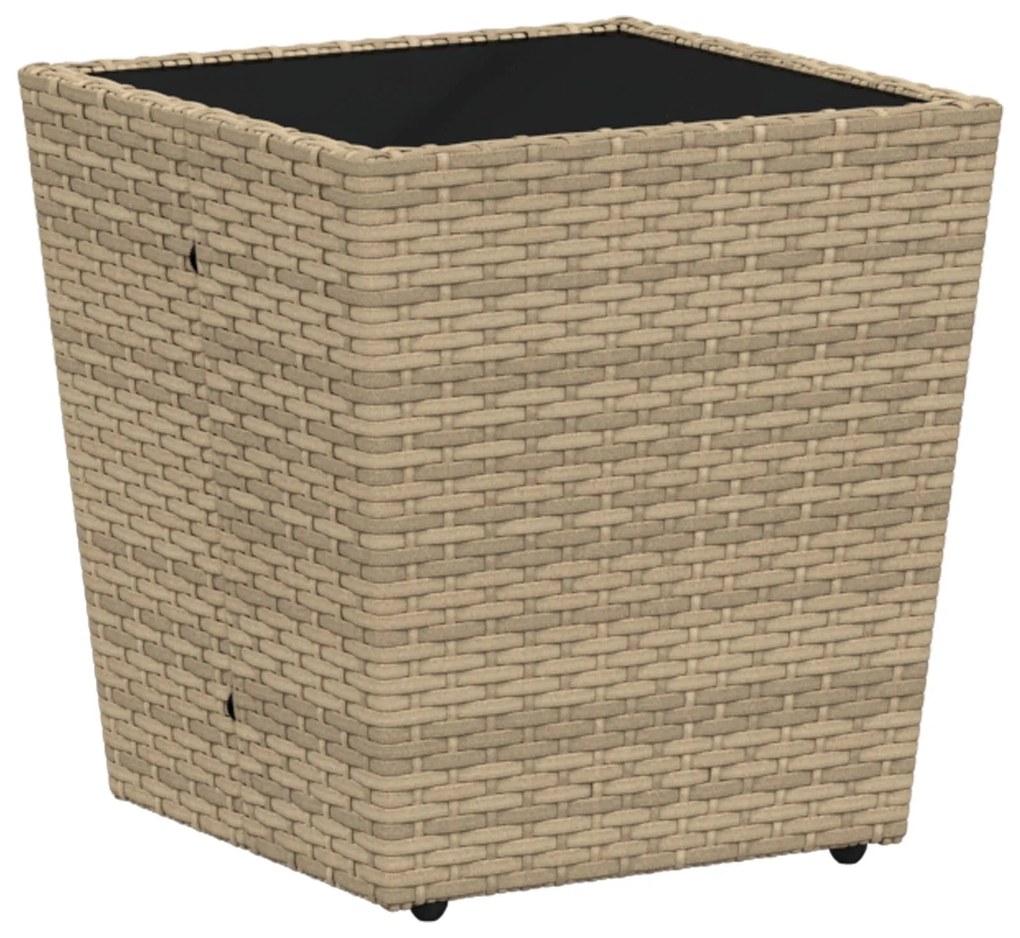 Set bistro da giardino 3 pezzi con cuscini beige in polyrattan