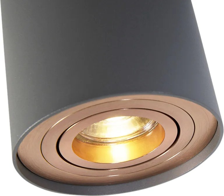 Faretto smart grigio con rame incl. Sorgente luminosa GU10 WiFi - Rondoo Up