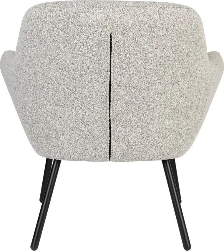 Poltrona bianca in tessuto bouclé Dude - White Label