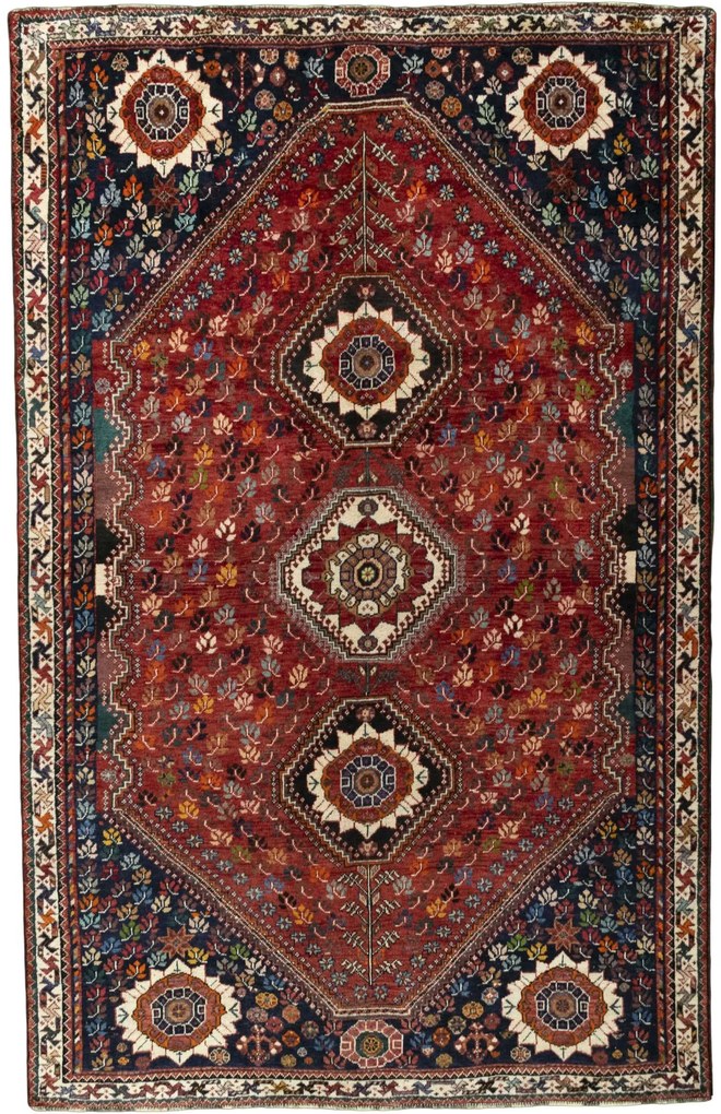 Shiraz Tappeto 180x280 Rosso (Iran) Annodato A Mano