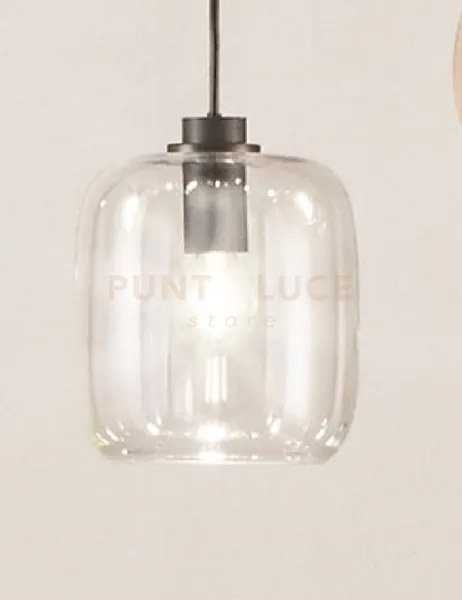 Sospensione verve-3 1 luce trasparente attacco e14 senza base d' at...