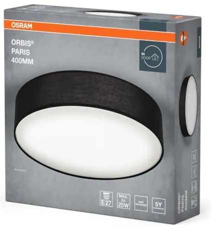 Osram - Plafoniera ORBIS PARIS 2xE27/25W/230V diam. 40 cm nera