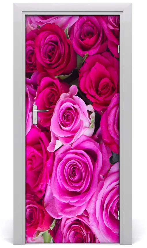 Adesivo per porta interna Rose rosa 75x205 cm