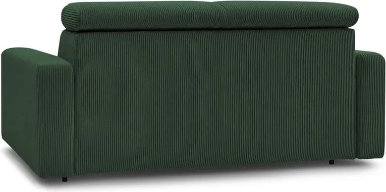 Divano in verde scuro allungabile con rivestimento in velluto a coste 195 cm Monaco – Bobochic Paris