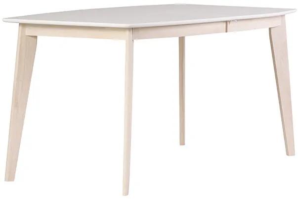 Tavolo da pranzo design allungabile bianco e legno chiaro L150-200 LEENA