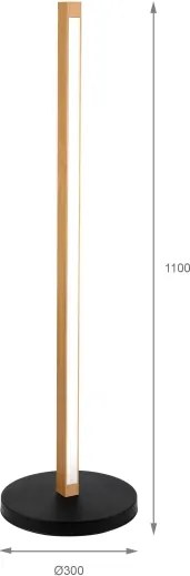 Lampada da terra LED VERDE LED/18W/230V 3000K rovere/nero