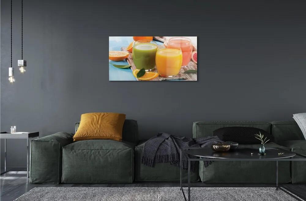 Quadro su vetro Bicchieri da cocktail colorati 100x50 cm