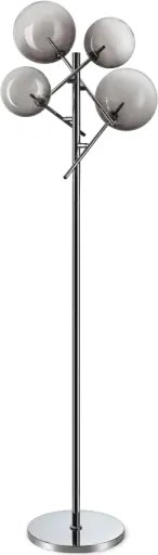 Equinoxe lampada da terra cromo e fume' in vetro 4 luci attacco g4 ...