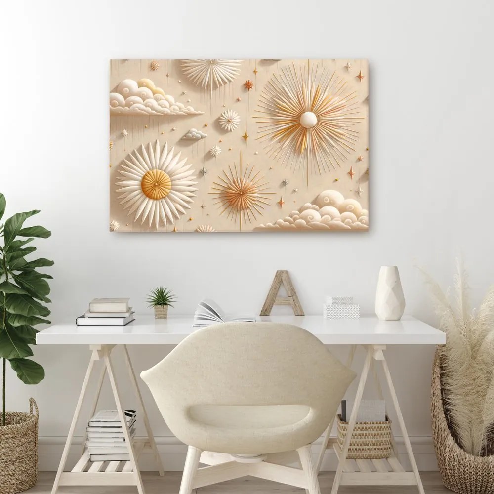 Quadro su tela – Cielo stellato e sole