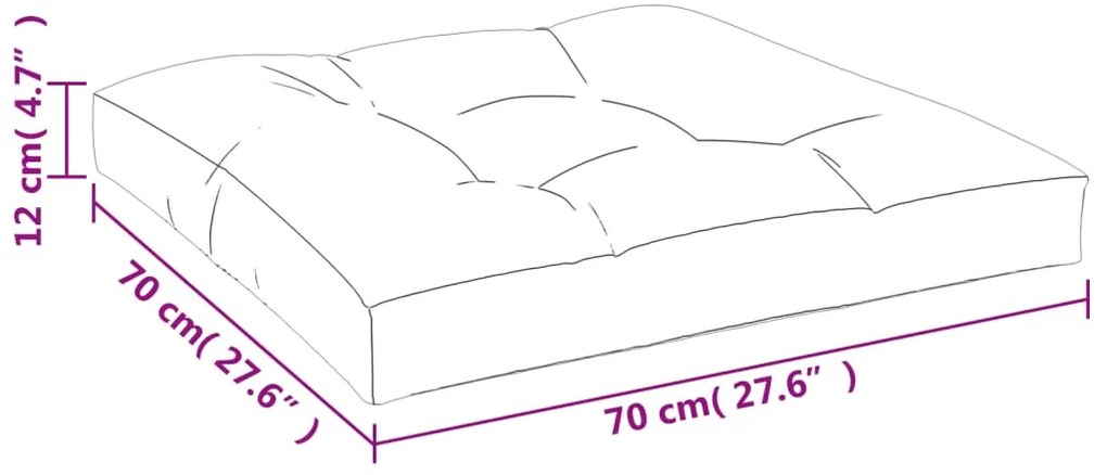 Cuscino per Pallet a Quadri Rossi 70x70x12 cm in Tessuto